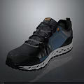 Navy Blue And Teal Outdoor Hiking Shoes With White Sole And Breathable Mesh Design