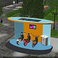 Illuminated Modern Canopy For Scooter Parking With Digital Screen On Urban Street