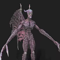 Game Movie Alien Creature Character With Long Limbs Sharp Claws And Exoskeleton Design 3d model