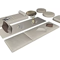 Cozy Floor Seating With Long Cushions Round Pillows And Decorative Tray