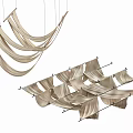 Modern general-purpose curtain ceiling fabric valance 3d model
