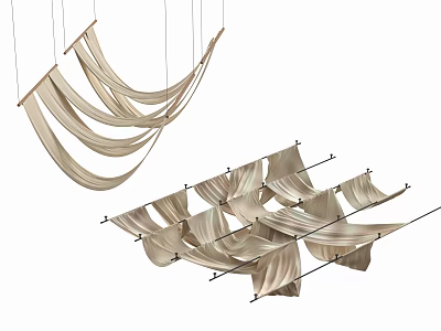 Modern general-purpose curtain ceiling fabric valance 3d model