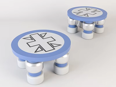 Modern Children's Stool Children's Cartoon Wooden Stool 3d model