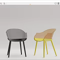 Modern Leisure Chair With Curved Backrest And Slim Legs In Various Colors