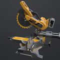 DEWALT Yellow And Black Miter Saw With Sharp Blade And Stable Base 3d model