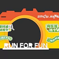 Vibrant Fun Run Activity Gate With Colorful Decor And Positive Slogans 3d model