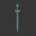 Ornate Red Decorative Sword With Metallic Blade And Intricate Hilt Design