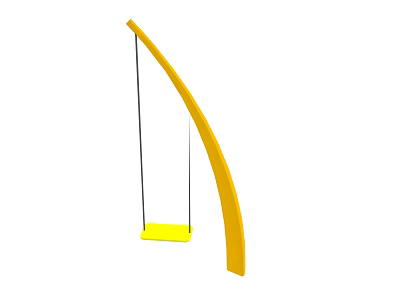 Yellow Arched Frame Playground Swing With Black Ropes And Yellow Seat 3d model