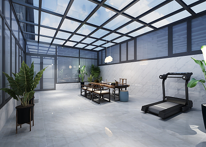 Modern Sun Room 3d model