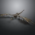 Intricate Metal Dragon Sculpture With Winged Structure And Spiked Details