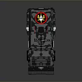 Military Armored Tank With Camouflage Paint Top Mounted Weapon Front Blade Six Wheels And Antenna