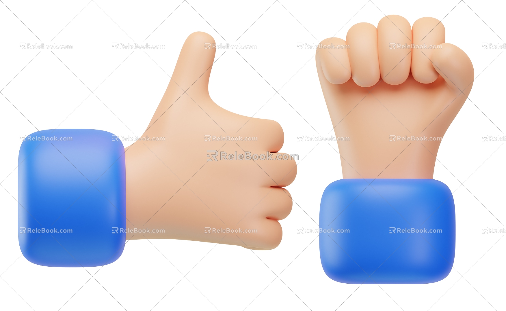 Modern cartoon small hand small gesture 3d model