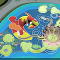 Kids Play Area With Lotus Shaped Structure Blue Water Lily Pads And Colorful Fish
