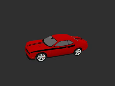 Red Two Door Sports Car With Black Stripes And Sleek Exterior Design 3d model