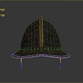 Ancient Metal Weapon Helmet With Spiked Top And Riveted Brim Design