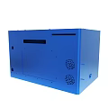 Modern Blue Device Enclosure With Ventilation Holes And Panel Design