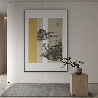 New Chinese Landscape Painting Decorative Painting 3d model