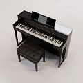 Black Piano Musical Instrument and Art Painting Supplies with Brushes Canvas and Wooden Easel