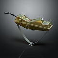 Industrial Metallic Foot Switch With Black Cable Green Strap And Switch Mechanism