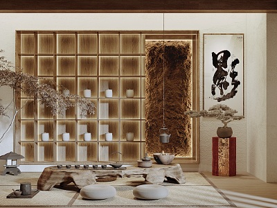 New Chinese Tea Room Zen Tea Room model