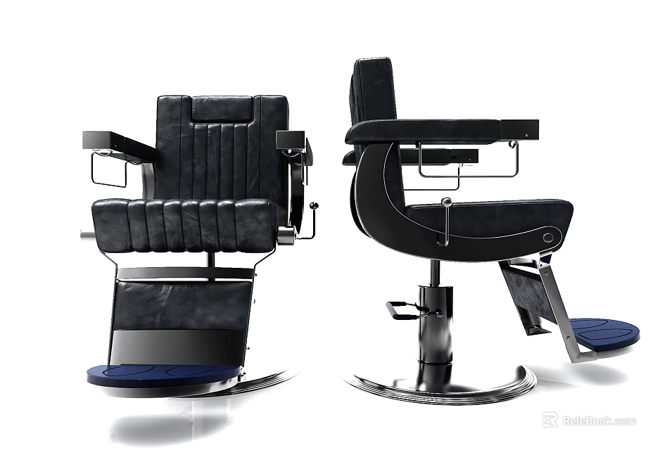 Modern Black Leather Massage Chair With Adjustable Armrests And Sturdy Metal Base 3d model 