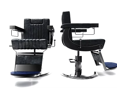 Modern Black Leather Massage Chair With Adjustable Armrests And Sturdy Metal Base 3d model