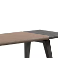 Modern Wooden Ottoman Bench With Upholstered Seat And Dark Wood Frame
