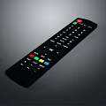 Black Electronic Remote Control with Colorful Buttons Red Power Button and Function Buttons