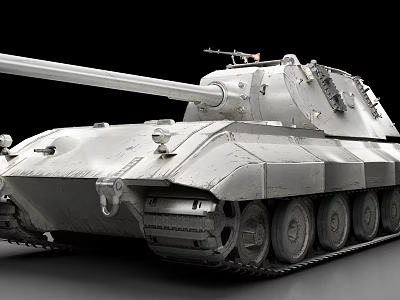 Military Tank With Heavy Armored Body Long Barrel Cannon And Tracks 3d model