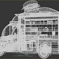 Pink Food Truck With Open Doors Food Items Condiments And Burger On Top
