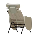 White Leather Medical Examination Chair With Adjustable Headrest And Recline Function