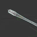 Traditional Wooden Weapon With Metal Reinforced Handle And Detailed Carved Design