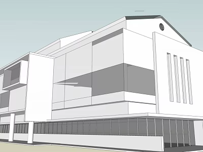 Modern Office Building With Glass Facade And Clean Architectural Design 3d model