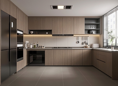 Enclosed kitchen Modern kitchen 3d model