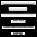White Wall Mounted Air Curtain Fans With Different Sizes And Ventilation Grilles Design