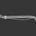 Curved Gray Metal Tubes With Connecting Parts For Mechanical Structure Design