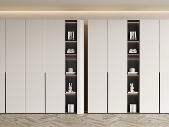 Wardrobe Flat Door Wardrobe Decorative Cabinet Locker 3d model