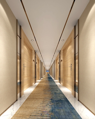 Modern Hotel Aisle Corridor 3d model