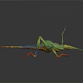 Fantasy Reptile With Green Body Colorful Details Long Snout Spiky Structures And Slender Tail