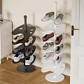 Modern Spiral Multi Layer Shoe Rack in Black and White for Indoor Entryway Holding Shoes