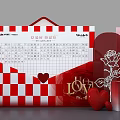 Romantic Love Letter In Red White Checkered Envelope With Heart And Rose Decor