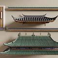 Ancient Traditional Chinese Architecture With Classic Roof Structure Green Glazed Tiles And Ornate Eaves