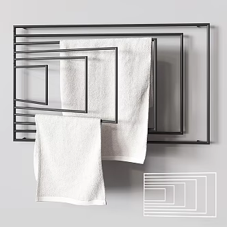 Modern towel rack 3d model