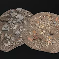 Natural Stone and Wood Chips Samples with Circular Shape and Mixed Textures 3d model