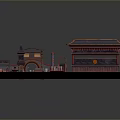Chinese Traditional Architecture Model With Classic Roof Curved Eaves And Decorative Archway