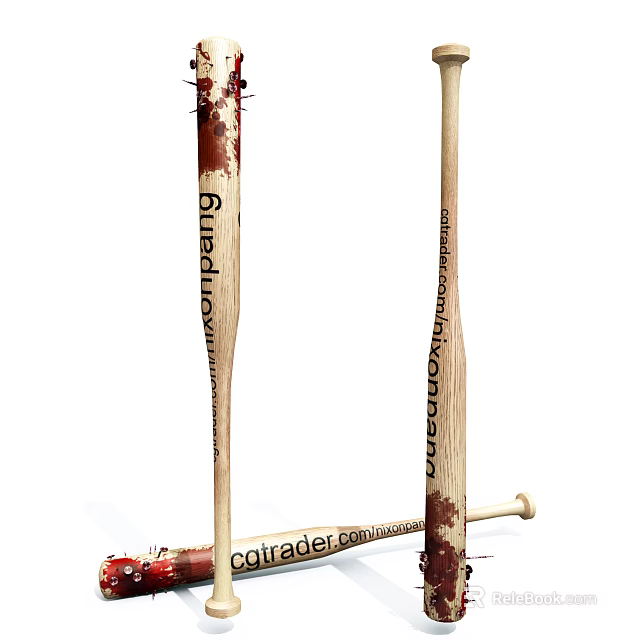 Professional Wooden Cricket Bats Guru Brand From Cricketercom Durable Sports Gear 3d model 