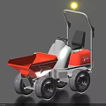 Red Electric Toy Dumper Truck for Kids with Yellow Warning Light and Gray Seat