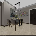 Modern Living Dining Room Open Concept With Gray Sofa Yellow Pillows Chandelier And Decorative Paintings