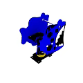 Blue Shark Head Shaped Playground Equipment With Black Spots And Open Mouth