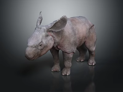 Detailed 3D Rhinoceros Model With Realistic Skin Texture And Digital Rendering 3d model